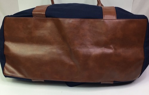 POLO Ralph Lauren Unisex Duffle Bag Blue Canvas Double Handle W/ Shoulder Strap - Picture 10 of 12