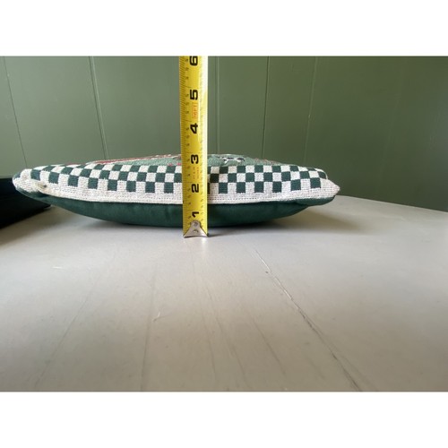 Needlepoint Pillow Farm Country Cows Nature Barn Cottage Core Vintage Decoration - Picture 5 of 7