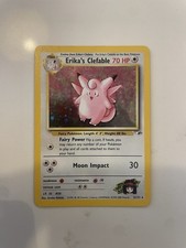 Pokemon TCG: Erika’s Clefable 3/132 holo rare gym heroes 1999 WOTC excellent