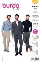 Schnittmuster Herrenanzug mit Gummizugbund. Burda 5955 46-56