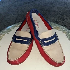 Cole Haan Zerogrand Leather Penny Loafer Slip On Red Driving Shoes Size men’s 9