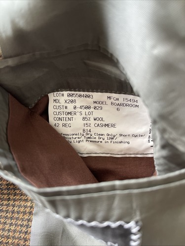 HICKEY FREEMAN Men's 42R Wool Cashmere Sport Coat Blazer Boardroom 1-Vent 3B - Picture 11 of 16