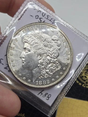1882 S BU GEM MORGAN SILVER DOLLAR UNC MS DMPL ☆ 884