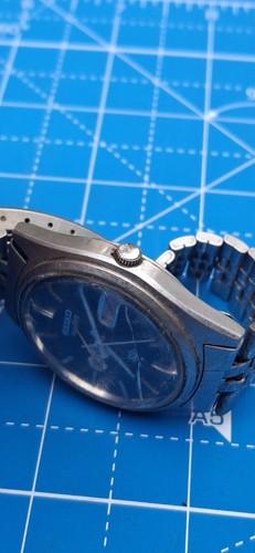 VTG SEIKO SQ Quartz Japan 7546-713L CK INOX CON PARTI FACCIALI NERE NON TESTATE - Foto 7 di 10