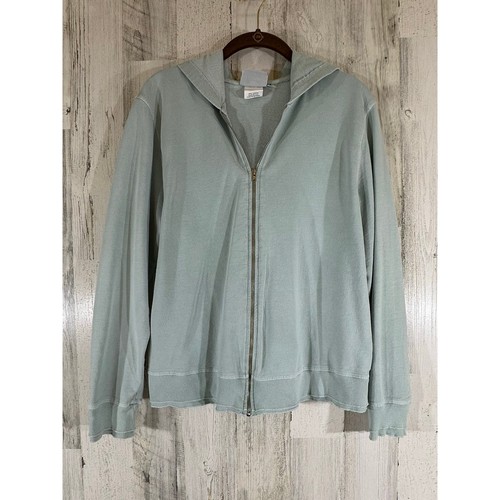Hot Cotton by Marc Ware Womens Hoodie Size Medium Pistachio Green Zip Pastel
