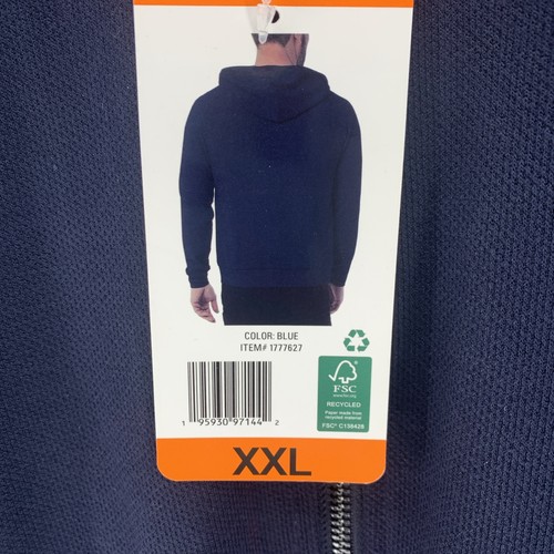 Chaqueta con Capucha 32 Degrees Heat Para Hombre Cremallera Completa, Azul, Talla XXL Nueva Con Etiquetas - Imagen 3 de 10