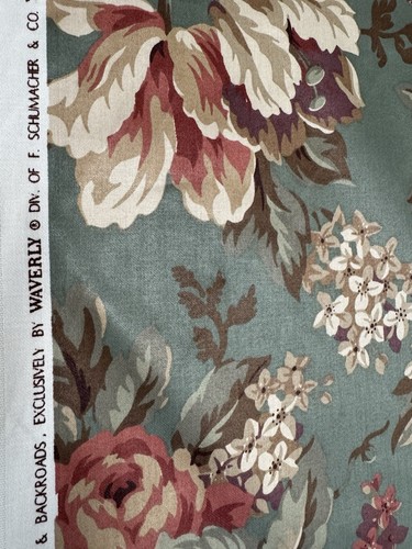 Waverly Schumacher Stoff Old Mill Inn grün Blumen Chintz Cottagecore 3,5 Yard 55 - Bild 3 von 12