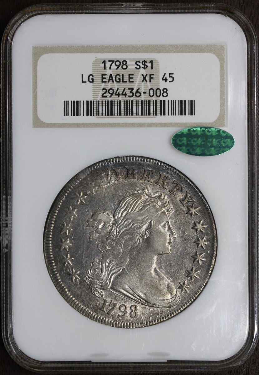 1798 (XF45 CAC) Draped Bust Silver Dollar $1 NGC - Large Eagle | eBay