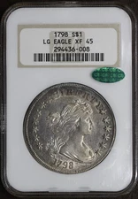 1798 (XF45 CAC) Draped Bust Silver Dollar $1 NGC - Large Eagle