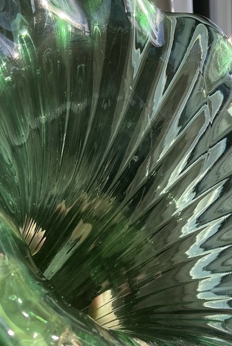 Signierte Frankart Jugendstil Deko grüne Dame Nymphe Glas Vase Skulptur - Bild 11 von 23