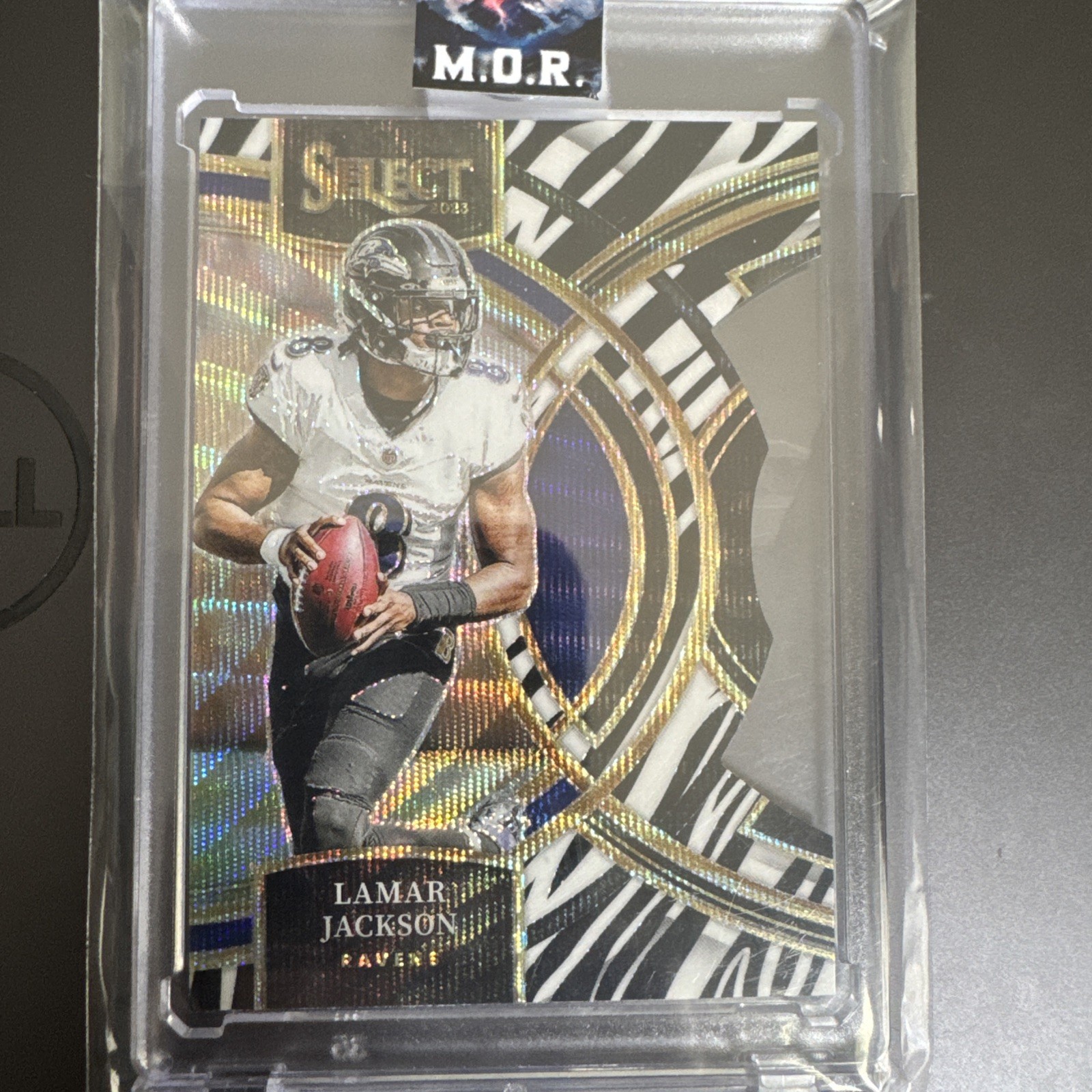 2023 Panini Select - Premier Level Lamar Jackson #190 Zebra Prizm