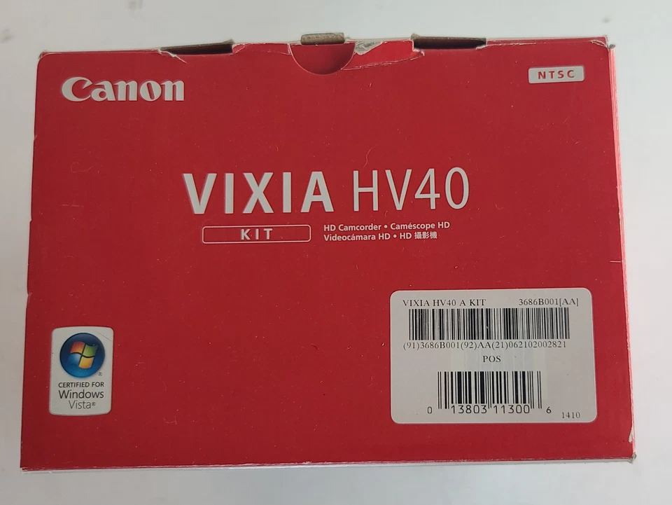Canon Vixia HV40 Camcorder HD ~ Working ~ No Power Supply - Image 3 of 4