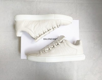Balenciaga Arena Sneakers White Men 13 46 Low Tops Leather | eBay