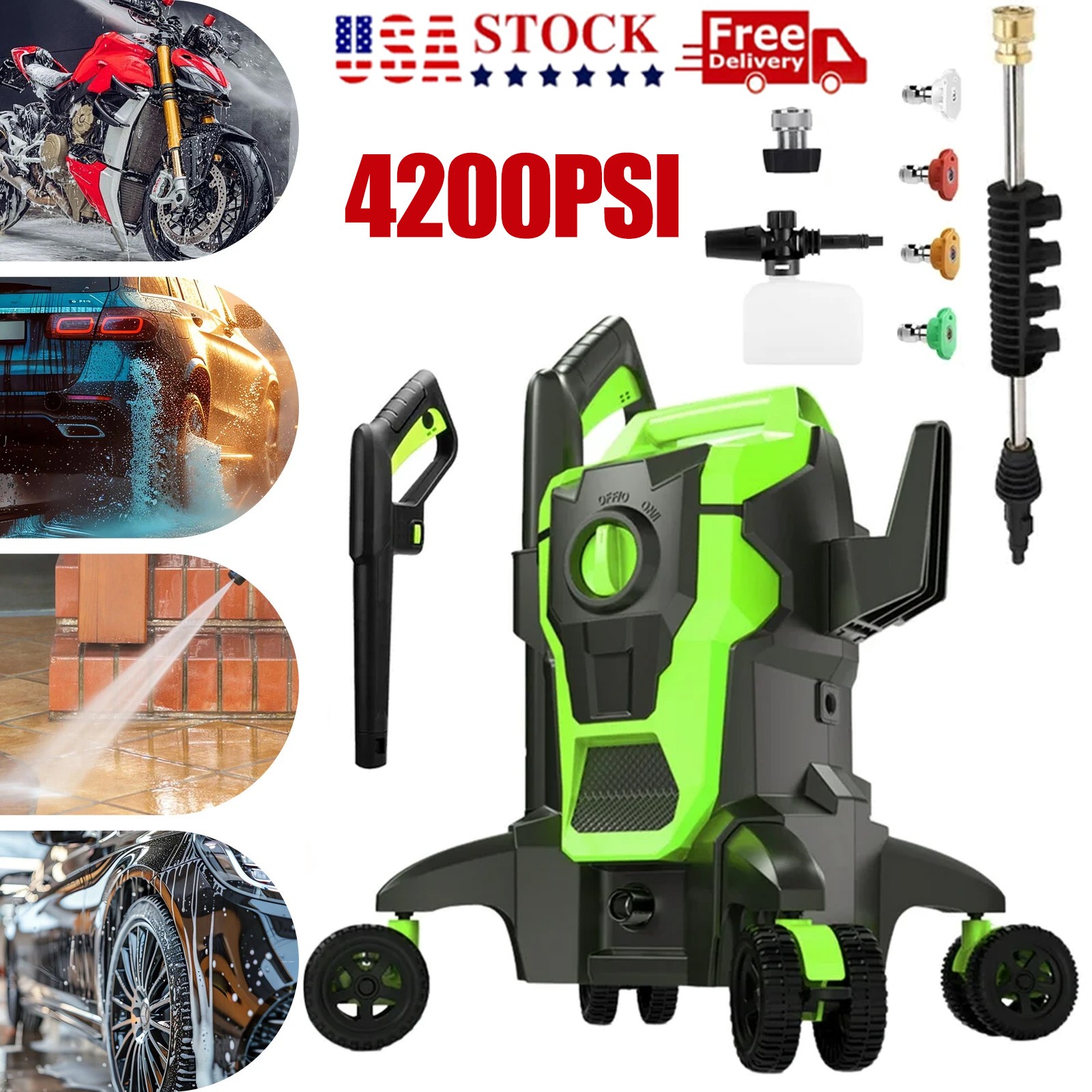 Electric Pressure Washer 4200 PSI MAX 2.8 GPM Electric Power Washer TPU Hose
