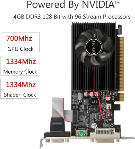 Nvidia GeForce GT 730 Grafikarte 4GB GDDR3, 128-Bit, HDMI/DVI/VGA, Low Profile - Bild 4 von 10