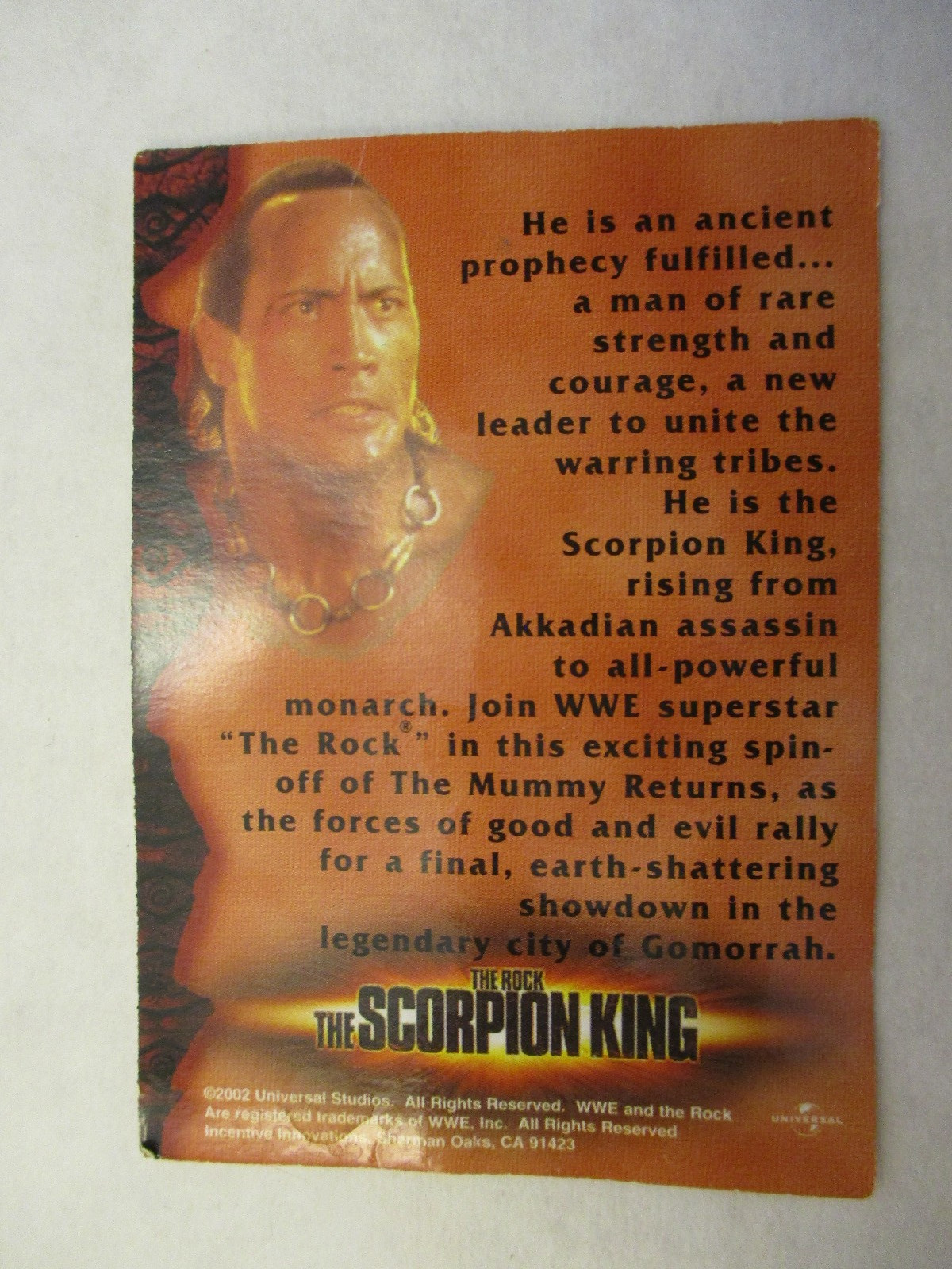 SCORPION KING COPPER CARD K-MART DVD INSERT THE ROCK DWAYNE JOHNSON WWE 2002 view 4