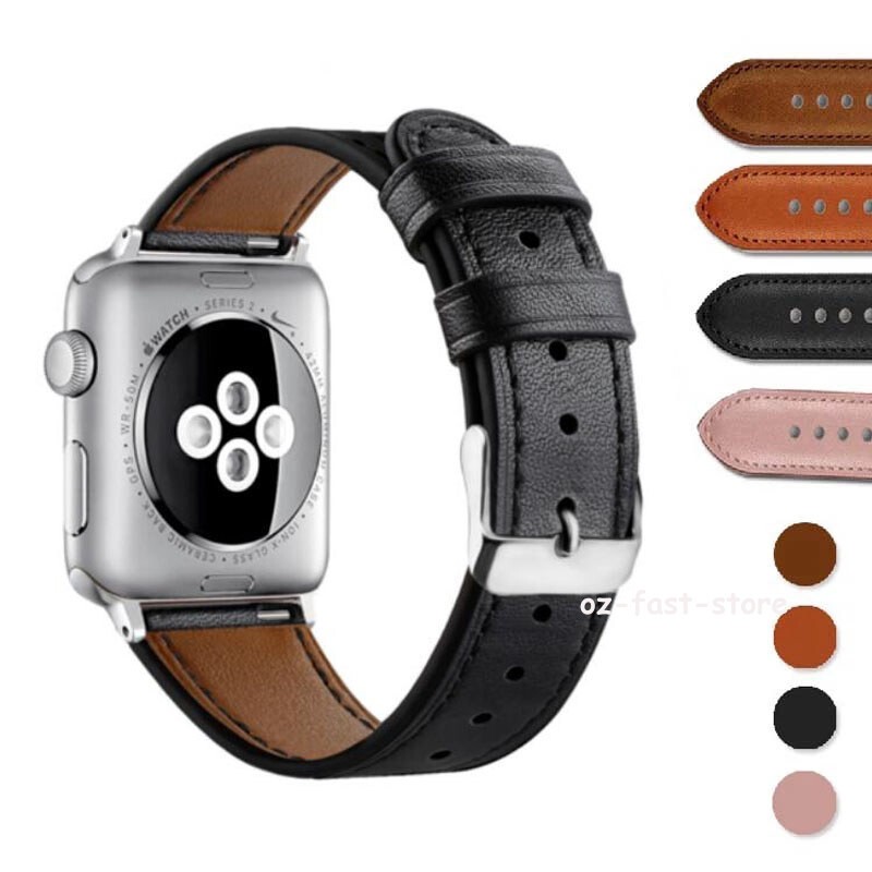 Leather Strap for Apple Watch Series 12 11 10 9 8 7 SE iWatch Band Bracelet