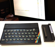 SINCLAIR ZX SPECTRUM  48K  RUBBER KEYS WHITE SCREEN + DOUBLE JOYSTICK INTERFACE