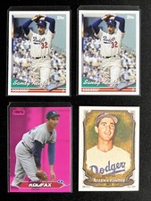 Sandy Koufax 4 Card MLB Baseball Trading Card Lot Stadium Club Pink Retro HOF