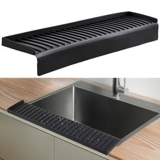 Sink Edge Protector with Suction Cup 4"x30", Silicone Sink Splash Guard for K...