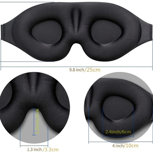 Druckempfindliche stilvolle nicht reizende effektive Herren 3D konturierte Augenmaske - Bild 6 von 7