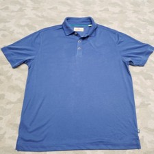 Eddie Bauer Polo Shirt Mens Large Blue Short Sleeve