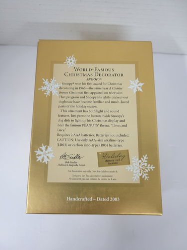 Hallmark Keepsake Snoopy Ornamento Decorador de Navidad de fama mundial Obras musicales - Imagen 10 de 10