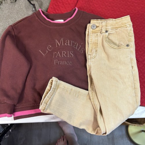 Girls Size 4 4T Sweatshirt, ZARA jeans, Long Sleeve Dresses Lot of 4 Winter Fall - Picture 2 of 6