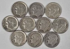 Lot of 10 Silver Roosevelt Dimes - 1964 and Earlier 90% Free Shipping
