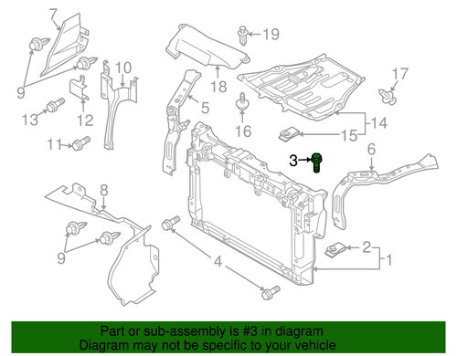 Genuine Mazda Radiator Support Upper Bolt 9YA1-1A-801 - Picture 2 of 2