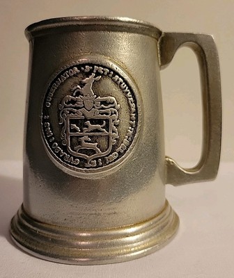 Vintage RWP Wilton Pewter Beer Stein Mug - Deer and Hounds Coat of Arms