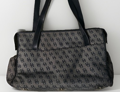 Dooney & Bourke 1975 Diaper Bag Black Gray Classic DB Logo Everyday Laptop - Picture 2 of 22
