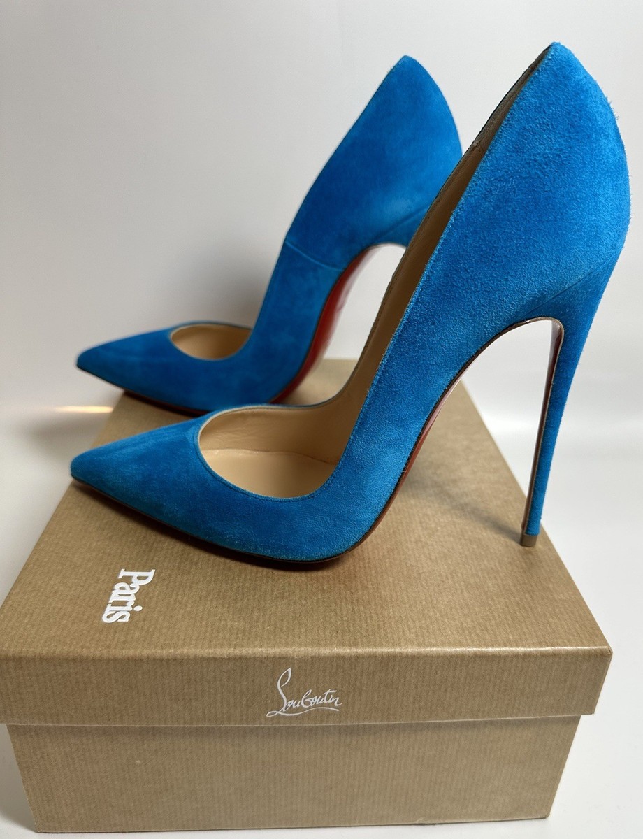 Christian Louboutin So Kate Heels Egyptian Blue Suede Shoes 39 (US