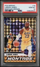 2024-25 Panini Mosaic Lebron James Montage Bronze Prizm Serial # 49/75 PSA 10
