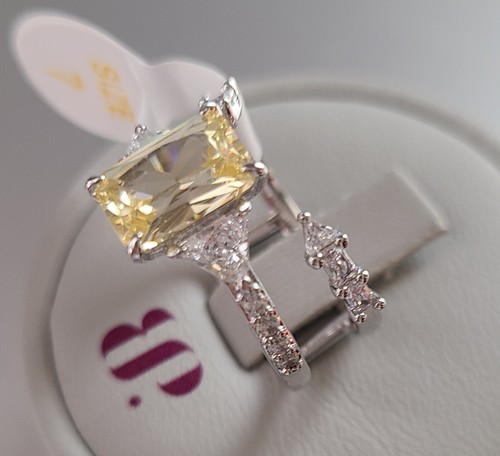 Bomb Party RBP5946 "It's Just Us" Lemon CZ Rhodium Size 7 - Picture 2 of 3