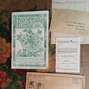 VTG PARK'S FLOWER Seed BOOK 1936  w/ Mail envelope & Order Forms 