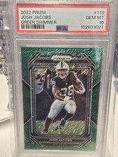 2022 Prizm Josh Jacobs Green Shimmer  2/5 Pop 1