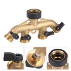 American/European Thread 4 Way Garden Hose Diverter Tap Connector Adaptor