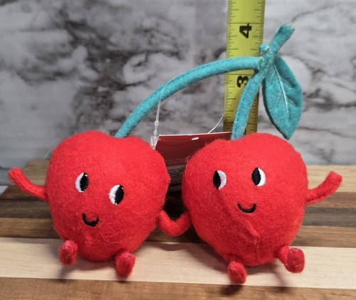 Target Spritz Decor Cherries Anthropomorphic Red Green Stem Felt NWT - Picture 6 of 6
