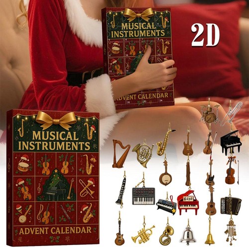 Music Instrument Advent Calendars 2025 | 24 Day Musical Tree Ornament Christmas - Picture 2 of 14