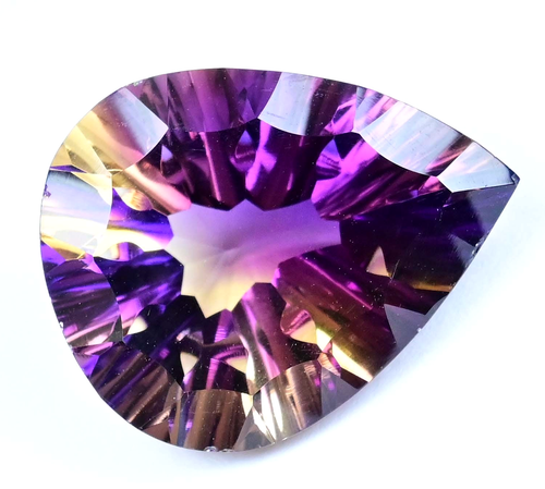 Natural Bi-Color Ametrine 28.50Ct Pear Cut Untreated Certified Flawless Gemstone - Picture 7 of 8
