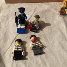 Lego Minifiguren x 4 - Gefängnis/Einbrecher Figuren und ein Polizist