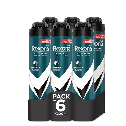 Rexona Invisible Black White Deospray Herren Advanced Protection 6x200 ml - Bild 8 von 12