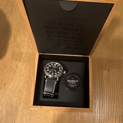  Shinola Runwell 41mm Black Dial Watch  Mopar 80 Pennzoil Edition   Rare Box Set