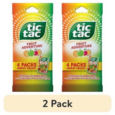 (2 pack) Tic Tac Fruit Adventure, On-the-Go Pocket-Sized Mints, 4 Count Multipac