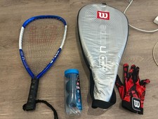 Wilson NCODE N190 Racketball Racket Raquetball EPS Extra Power Strings Demo