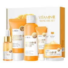 5Pcs Skincare Gift Set for Teenage Girls, Vitamin C Face Skin Care Kit With Clea