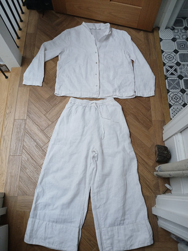 ZARA 100% Leinen Top und Hose Zweiteiliges Set Urlaub Sommer Small - Bild 5 von 24