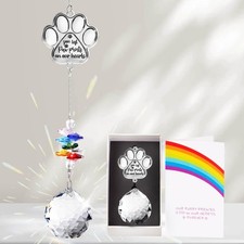 Dog Memorial Suncatcher Pet Memorial Gifts Sympathy Gift for Loss Dog Cat Paw...
