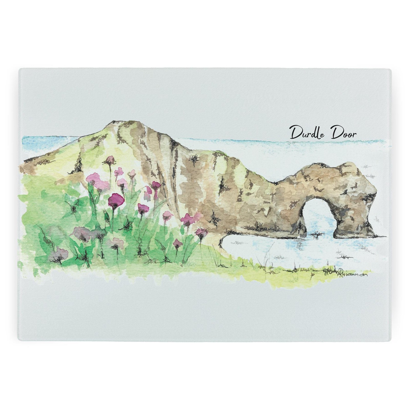 Durdle Door Glass Worktop Protector - Textured Chopping Board Worktop Saver